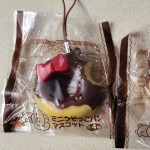 Q-lia Bitten chocolate Donut Doughnut squishy toy cell phone mobile strap